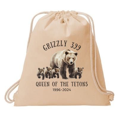 Grizzly 399 Queen Of The Tetons National Park Bear Drawstring Bag