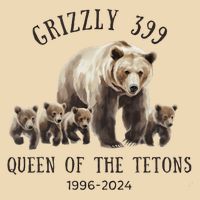 Grizzly 399 Queen Of The Tetons National Park Bear Drawstring Bag
