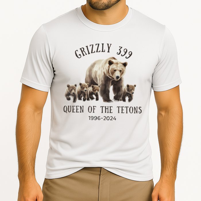Grizzly 399 Queen Of The Tetons National Park Bear Cooling Performance Crew T-Shirt