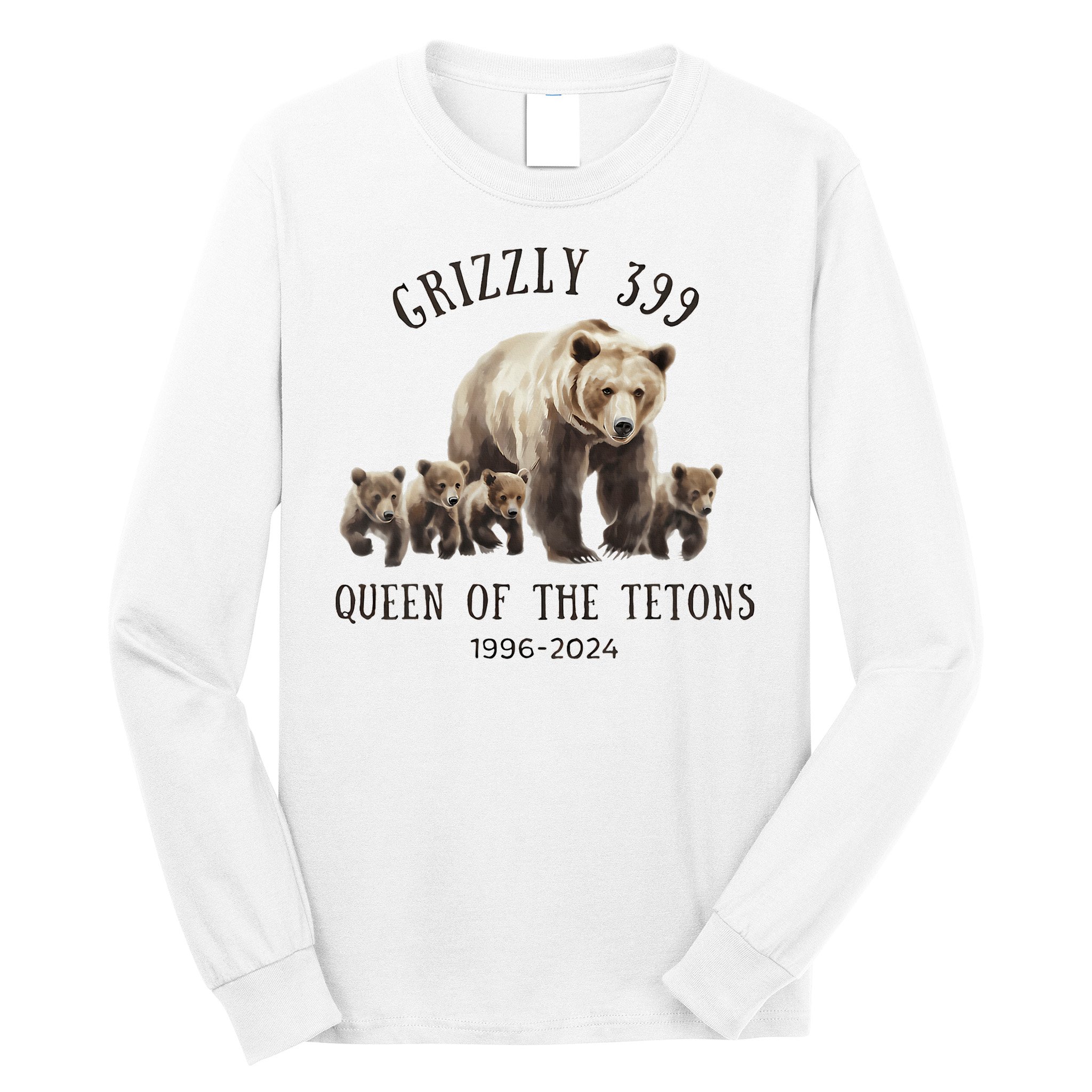 Grizzly 399 Queen Of The Tetons National Park Bear Long Sleeve Shirt