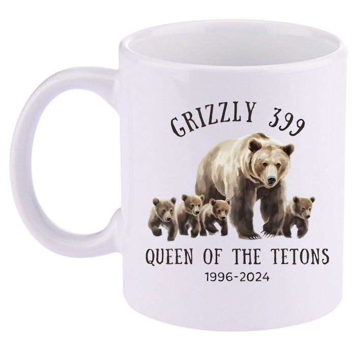 Grizzly 399 Queen Of The Tetons National Park Bear 11oz C Handle Ceramic Mug