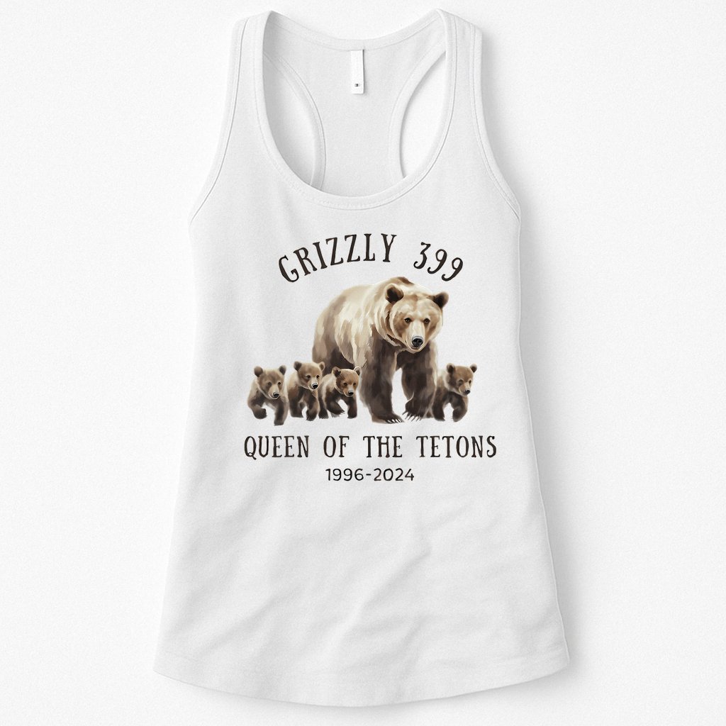 Grizzly 399 Queen Of The Tetons National Park Bear Womens Tank Top