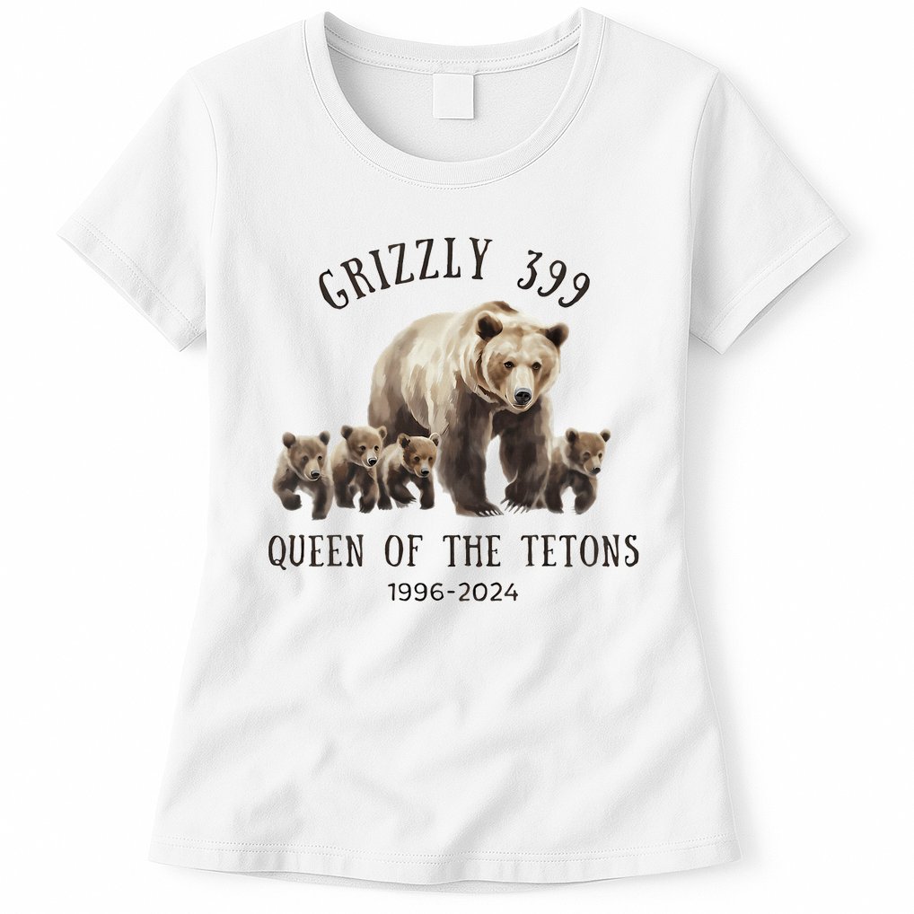 Grizzly 399 Queen Of The Tetons National Park Bear Womens T-Shirt