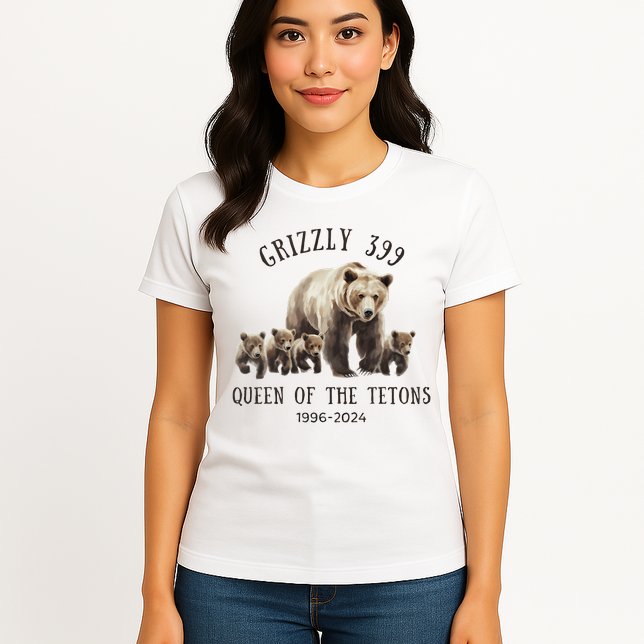 Grizzly 399 Queen Of The Tetons National Park Bear Womens T-Shirt