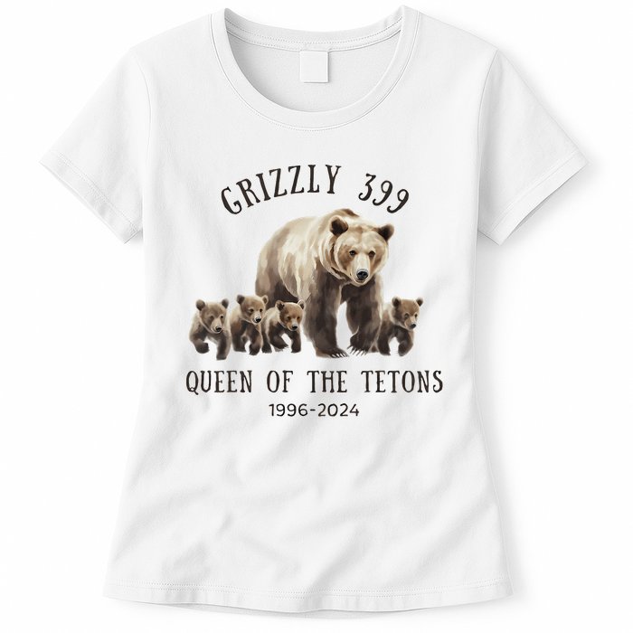 Grizzly 399 Queen Of The Tetons National Park Bear Womens T-Shirt