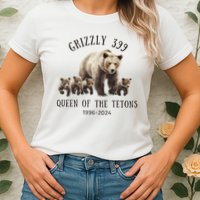 Grizzly 399 Queen Of The Tetons National Park Bear Womens T-Shirt