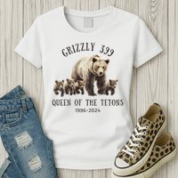 Grizzly 399 Queen Of The Tetons National Park Bear Womens T-Shirt
