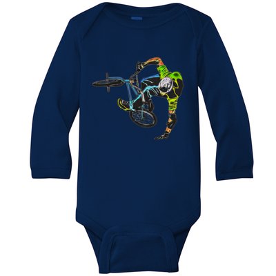 Graphic 365 Sport Bmx Bike Cute Gift Baby Long Sleeve Bodysuit