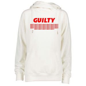 Guilty 34 Times With Red Letters Womens Funnel Neck Pullover Hood