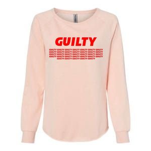 Guilty 34 Times With Red Letters Womens California Wash Sweatshirt