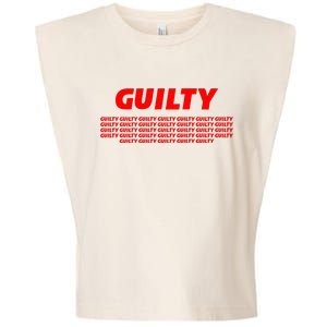 Guilty 34 Times With Red Letters Garment-Dyed Women's Muscle Tee