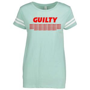 Guilty 34 Times With Red Letters Enza Ladies Jersey Football T-Shirt