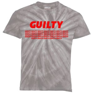 Guilty 34 Times With Red Letters Kids Tie-Dye T-Shirt