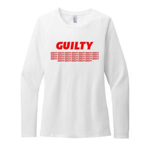 Guilty 34 Times With Red Letters Womens CVC Long Sleeve Shirt