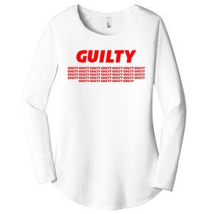 Guilty 34 Times With Red Letters Women's Perfect Tri Tunic Long Sleeve Shirt