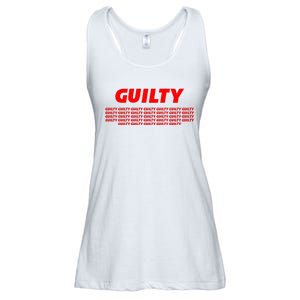 Guilty 34 Times With Red Letters Ladies Essential Flowy Tank