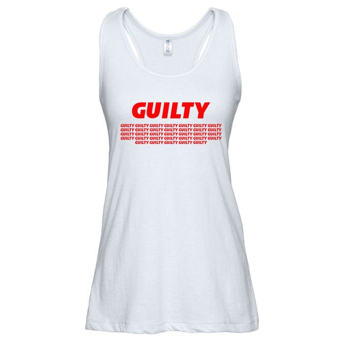 Guilty 34 Times With Red Letters Ladies Essential Flowy Tank