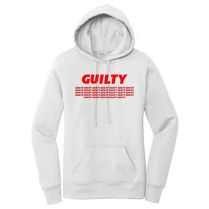 Guilty 34 Times With Red Letters Women's Pullover Hoodie