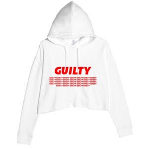 Guilty 34 Times With Red Letters Crop Fleece Hoodie