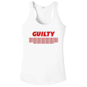 Guilty 34 Times With Red Letters Ladies PosiCharge Competitor Racerback Tank