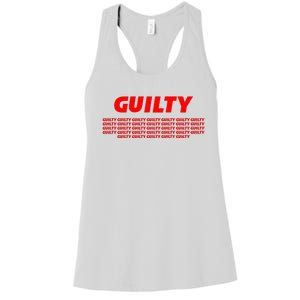 Guilty 34 Times With Red Letters Women's Racerback Tank