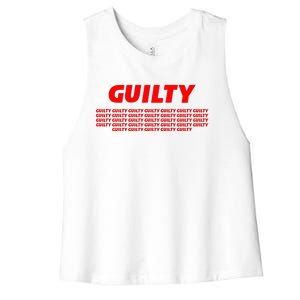 Guilty 34 Times With Red Letters Women's Racerback Cropped Tank