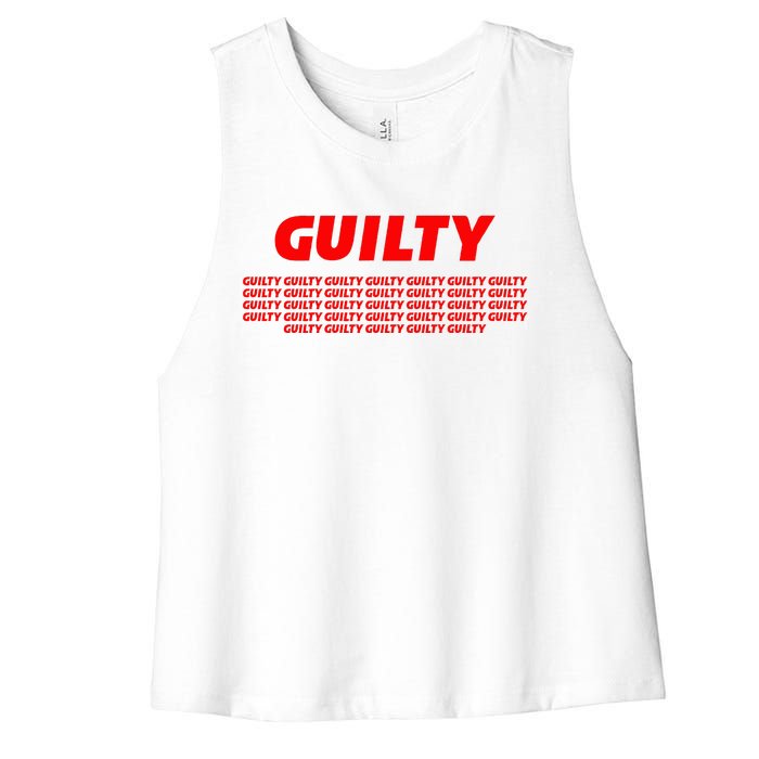 Guilty 34 Times With Red Letters Women's Racerback Cropped Tank