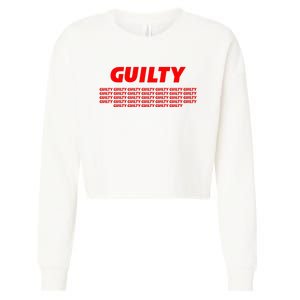 Guilty 34 Times With Red Letters Cropped Pullover Crew