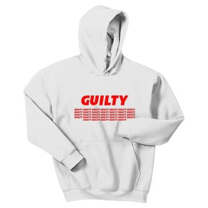 Guilty 34 Times With Red Letters Kids Hoodie