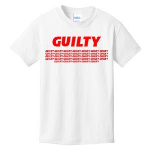 Guilty 34 Times With Red Letters Kids T-Shirt