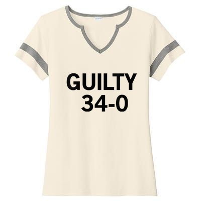 Guilty 34 To 0 Ladies Halftime Notch Neck Tee