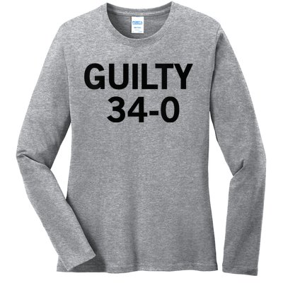 Guilty 34 To 0 Ladies Long Sleeve Shirt