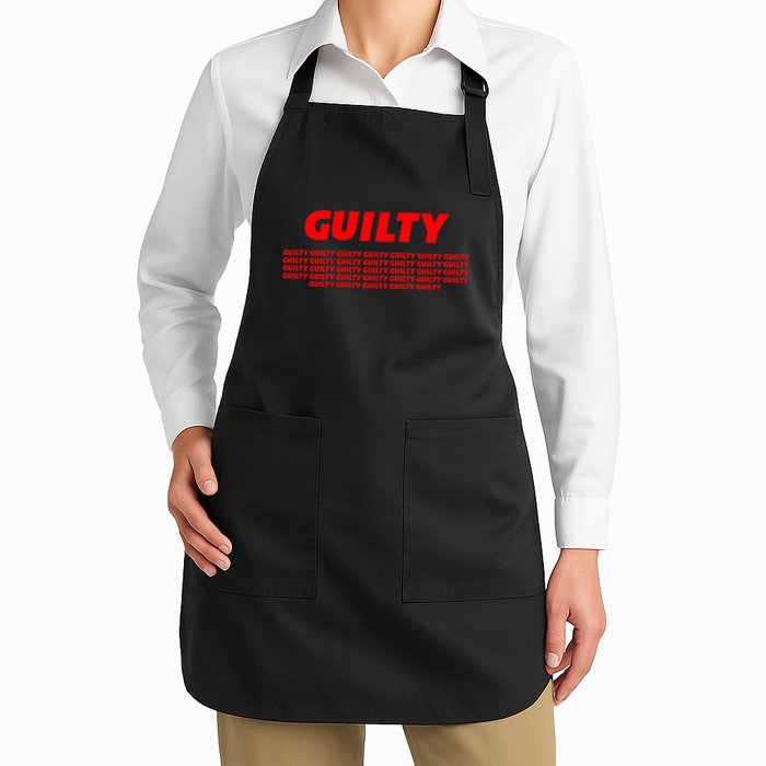 Guilty 34 Times With Red Letters Apron