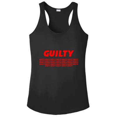 Guilty 34 Times With Red Letters Ladies PosiCharge Competitor Racerback Tank