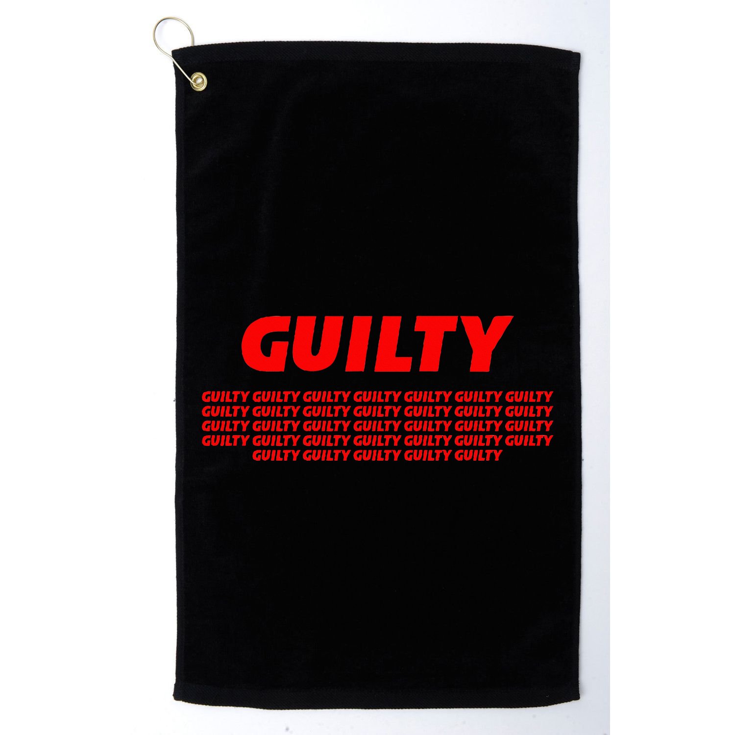 Guilty 34 Times With Red Letters Golf Towel