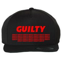 Guilty 34 Times With Red Letters Wool Snapback Cap
