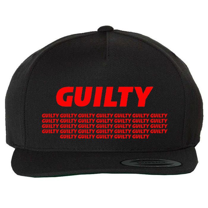 Guilty 34 Times With Red Letters Wool Snapback Cap