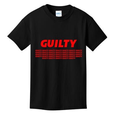 Guilty 34 Times With Red Letters Kids T-Shirt