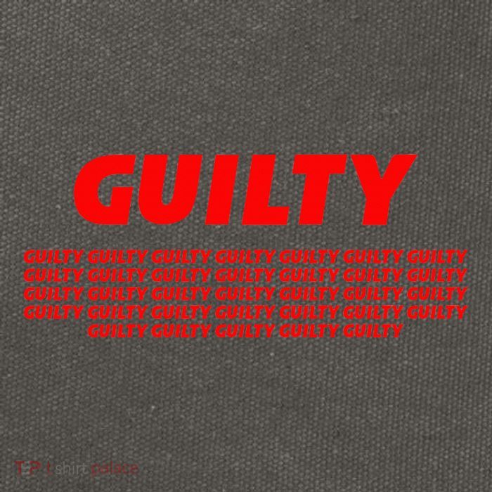 Guilty 34 Times With Red Letters Cotton Canvas Backpack