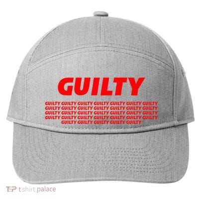 Guilty 34 Times With Red Letters 7-Panel Snapback Hat