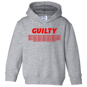 Guilty 34 Times With Red Letters Toddler Hoodie