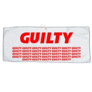 Guilty 34 Times With Red Letters Large Microfiber Waffle Golf Towel