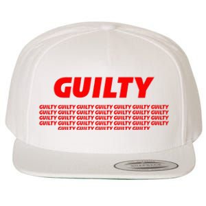 Guilty 34 Times With Red Letters Wool Snapback Cap