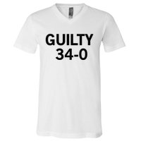 Guilty 34 To 0 V-Neck T-Shirt