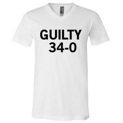 Guilty 34 To 0 V-Neck T-Shirt