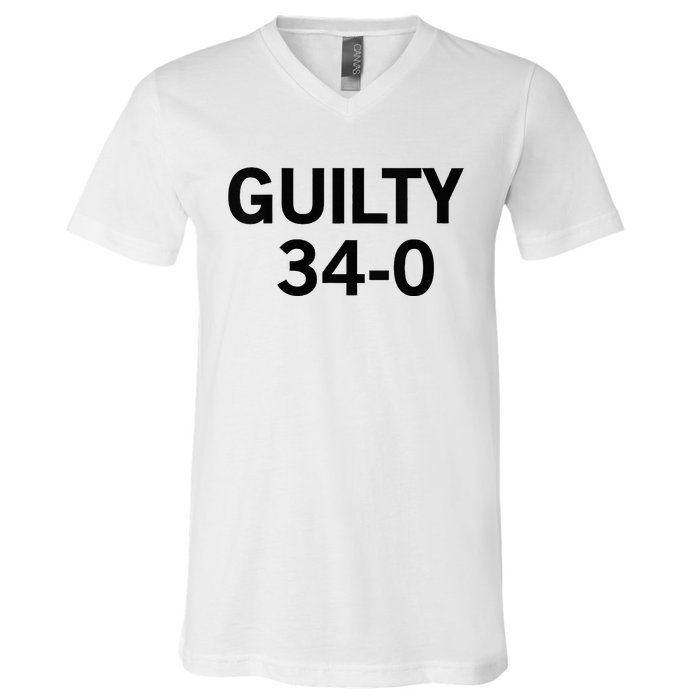 Guilty 34 To 0 V-Neck T-Shirt