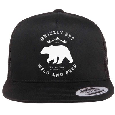 Grizzly 399 Wild & Free Grand Teton National Park Flatbill Hat