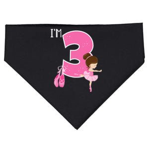 Girl 3 Year Old Ballerina 3rd Birthday Party Ballet Dancer USA-Made Doggie Bandana