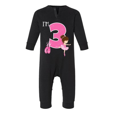 Girl 3 Year Old Ballerina 3rd Birthday Party Ballet Dancer Infant Fleece One Piece