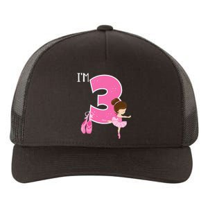 Girl 3 Year Old Ballerina 3rd Birthday Party Ballet Dancer Yupoong Adult 5-Panel Trucker Hat